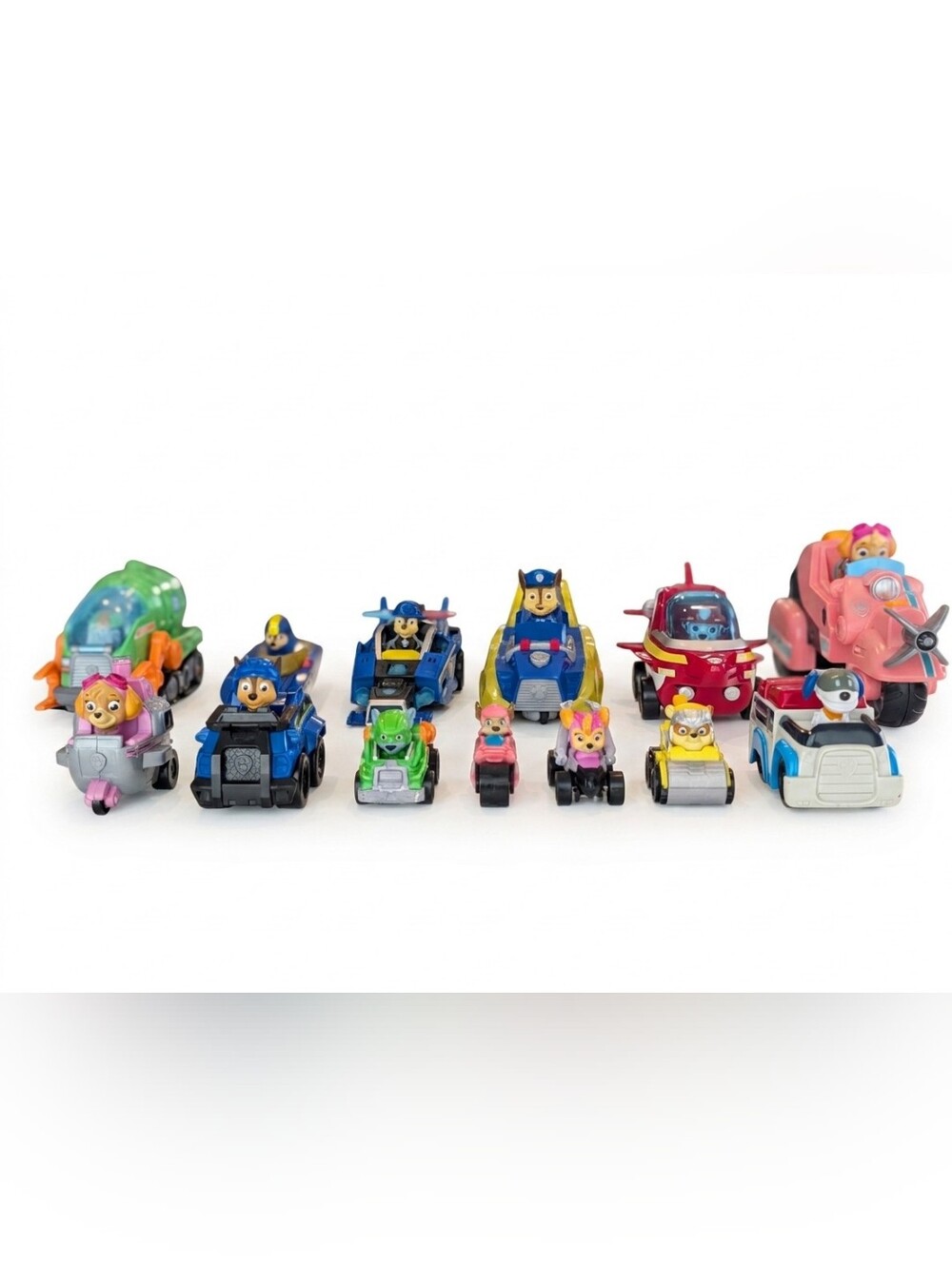 Huge Lot PAW Patrol Vehicle Toy - 13 Pcs Deluxe & Mini Cars Set (Chase, Skye)